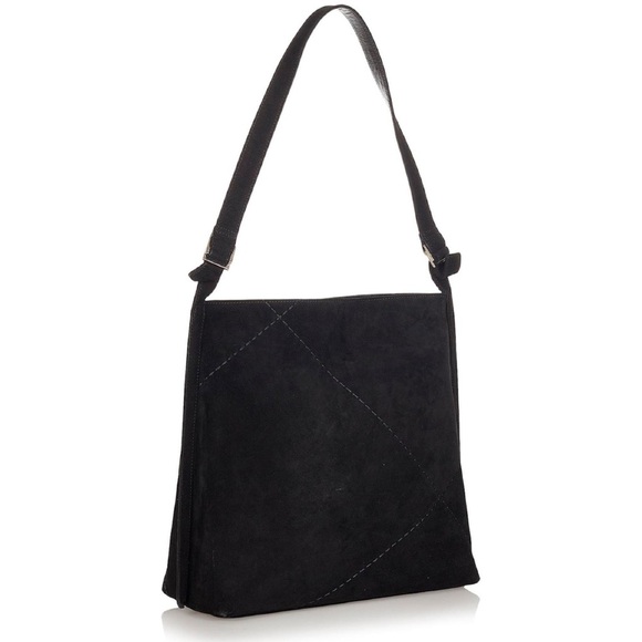Salvatore Ferragamo Handbags - Vintage Salvatore Ferragamo Black Suede & Leather Shoulder Bag – Made in Italy